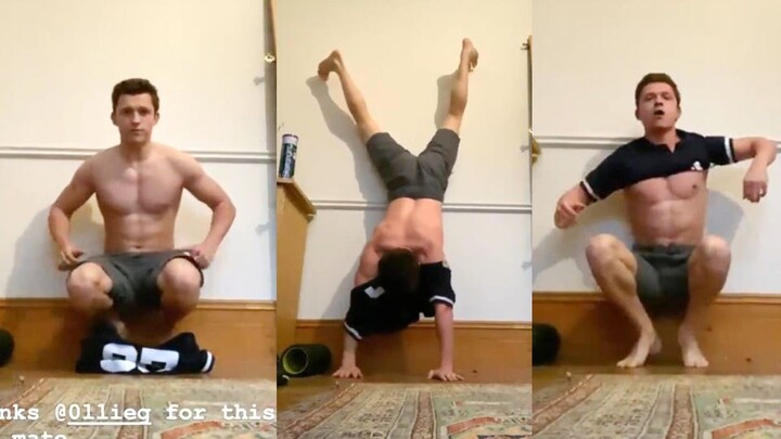 Tom Holland tantang diri buat pakai baju sambil berdiri terbalik, aku ngaku aja deh, aku emang nggak