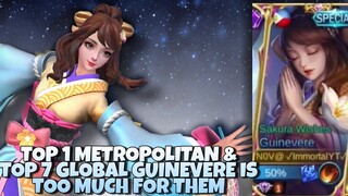 TOP 1 METROPOLITAN AND TOP 7 GLOBAL GUINEVERE - SAKURA WISHES - MLBB