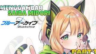 Begini nih caranya Menggambar Saiba Midori dari Blue Archive [Part 1]