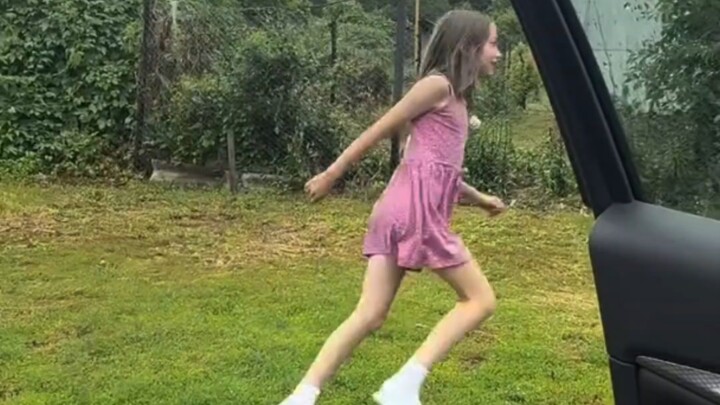 The little girl has too much energy.