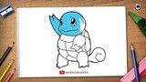 Cara melukis Squirtle dari Pokemon • Drawing Squirtle of Pokemon
