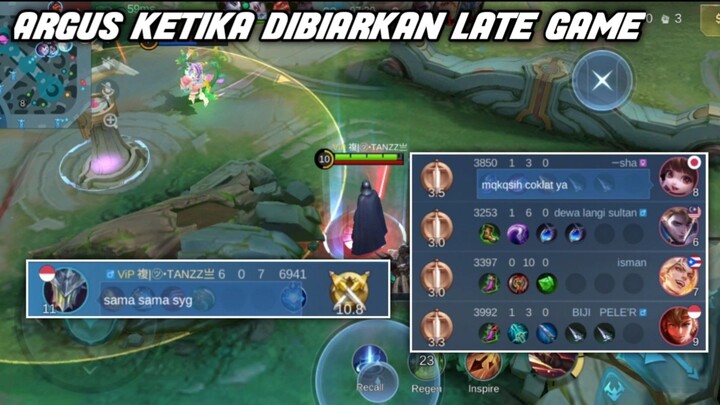 Argus Ketika Dibiarkan Late Game.. Auto Membantai🔥 - ArgusKun