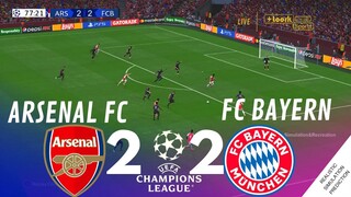 Arsenal 2-2 Bayern Munchen | Champions League 23/24 | Match Highlights V.G Simulation & Recreation