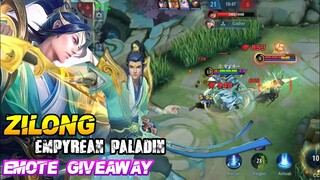 Emote Giveaway | Zilong Empyrean Paladin Collector Skin Gameplay - MLBB