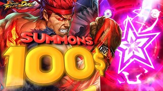 INSANE 100$ SUMMONS IN STREET FIGHTER DUEL!! (no waaaaay!!)