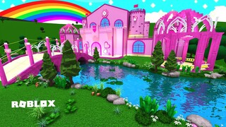 I built Leah Ashe's PINK SKY CASTLE in Bloxburg