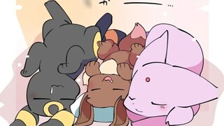 Little Eevee wants to sleep with mom and dad! Pokémon Comics