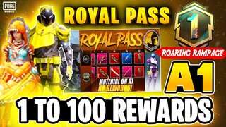 A1 ROYAL PASS 1 TO 100 RP REWARDS | 2 FREE MYTHICS IN ROYAL PASS | A1 ROYAL PASS PUBGM