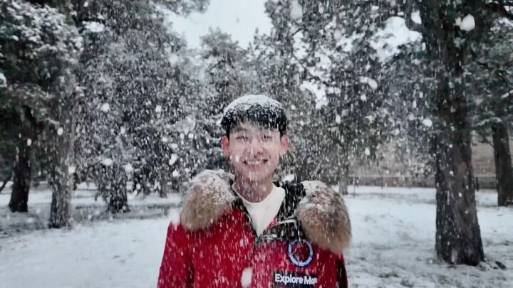 I saw snow in Beijing!
