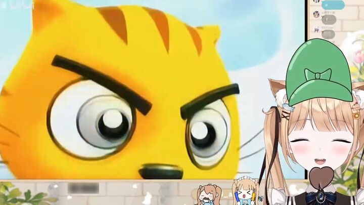 Cô hầu gái mèo Nhật Bản đang xem bài hát chủ đề của "Happy Star Cat", Tôi là một con mèo ~ Mèo vui v