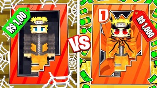 BRINQUEDO DE $1 VS BRINQUEDO DE $1000 DO NARUTO no MINECRAFT