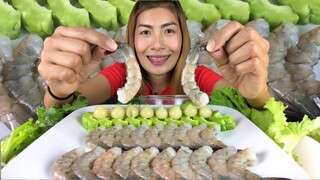กุ้งแก้วดองน้ำปลา กุ้งแช่น้ำปลา แกล้มกระเทียมโทนมะระขมๆ น้ำจ้มซีฟู้ดรสเด็ด