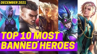 TOP 10 MOST BANNED HEROES IN MOBILE LEGENDS [DECEMBER 2021]