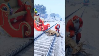 SANTA CLAUSE SLEIGH VS THOMAS THE TRAIN #shorts  #christmas