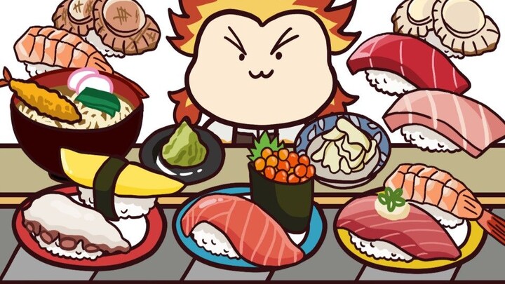Demon Slayer purgatory revolving sushi eating broadcast