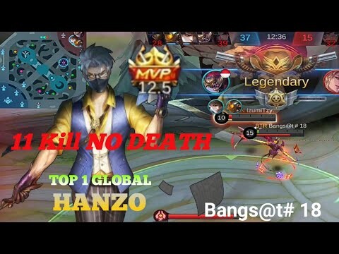 11KILL No Death!  HANZO BUILD 2021| TOP 1 GLOBAL HANZO | HANZO GEMEPlay | MOBILE LEGEND