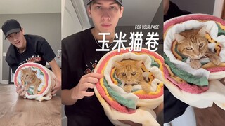 Make the world's largest corn cat roll 🐱🌯 Who wants to eat it 🙋‍♀️