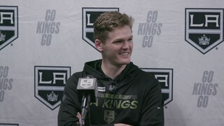 LA Kings Defenseman Mikey Anderson speaks to the media after signing an 8-year extension!