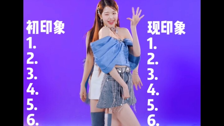 KPOP girl group members' first impression and current impression ranking