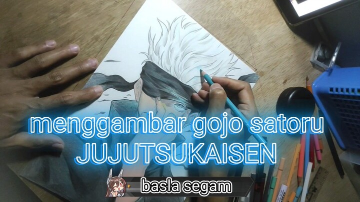 Menggambar Gojo Satoru Jujutsu Kaisen