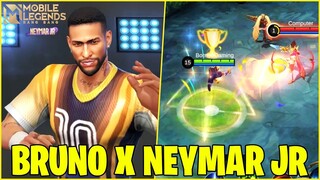 BRUNO NEW SKIN "NEYMAR JR" (FREE SKIN) | GAMEPLAY & RELEASE DATE | MOBILE LEGENDS UPCOMING SKIN