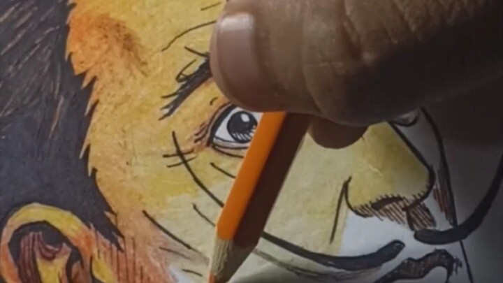 speed drawing mewarnai Salvador Dali memakai pensil warna