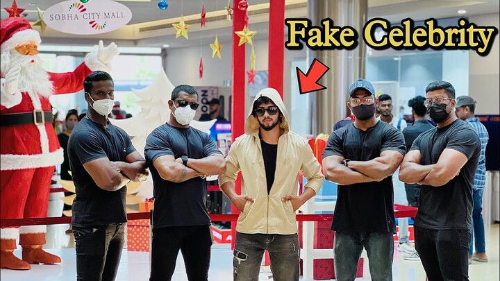 Fake celebrity with bodyguards prank 🔥ശോഭാ mall ഇളക്കി മറിച്ചു🥵 |  fayizzibrahim