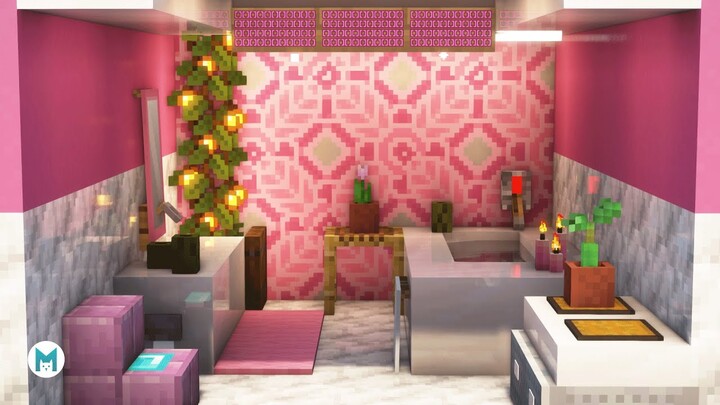 Minecraft | How to Make a Modern Pink Bathroom | Tutorial ðŸ’—