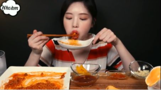 Mì Shin xào và thịt heo chiên xù phô mai phần 1 #mukbang