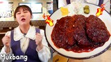 Mukbang | 🔥아주 매운 돈까스🥵 온정 돈까스 디진다돈까스 먹방 | The Spiciest Tonkatsu in Korea