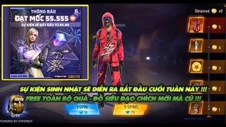 Free Fire| Sự kiện sinh nhật 5 tuổi cuối tuần bắt đầu - Nhận Free hết quà - Đồ siêu đạo chích mới