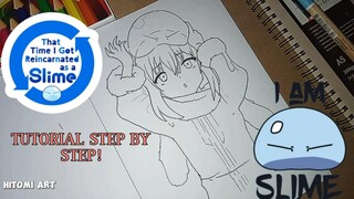 Tutorial step by step cara menggambar Rimuru tempest