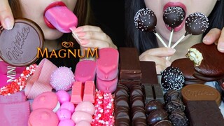 ASMR CAKE POPS, PINK MAGNUM ICE CREAM, MILKA CHOCOLATE, KINDER BUENO, KITKAT, NE