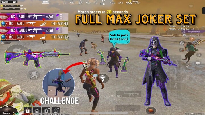 OMG 😱 FULL MAX M4 FULL JOKER🃏 SET SQUAD V/S ME 1HP CLUTCH 😨😫