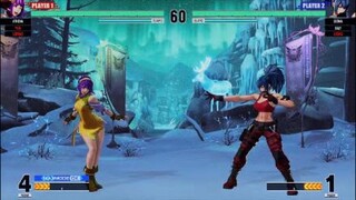 KOF15　女性キャラ極み対決　速すぎるアテナ…レオナを固める