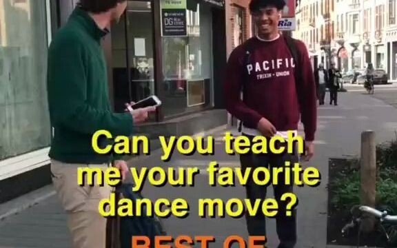 Inviting passersby to teach a dance move they love most:
