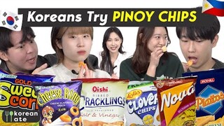 Korean College Students Try PINOY SNACKS for the First Time 🧀 | Korean Ate