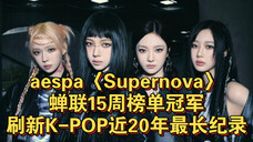 年度金曲预定!aespa〈Supernova〉蝉联15周榜单冠军,刷新K-POP近20年最长纪录