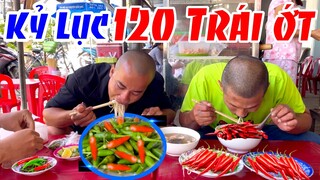 Bắc chước Ba Móc Ẩm Thực Đồng Quê thử thách ăn Bún Nước Lèo Heo Quay Giòn Rụm 120 TRÁI ỚT