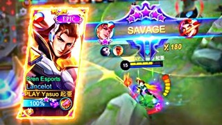 LANCELOT BREN ESPORTS SKIN !! AUTO SAVAGE ⚡❤️ | RANKED GAMEPLAY | MLBB