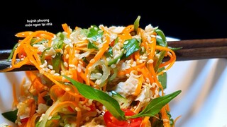 Cách làm GỎI DƯA LEO CÀ RỐT CHAY món chay ăn hoài không ngán | vegan recipes