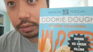 ASMR EATING SOUNDS - WOCHI MOCHI COOKIE DOUGH DOUBLE CHOCOLATE ICE CREAM