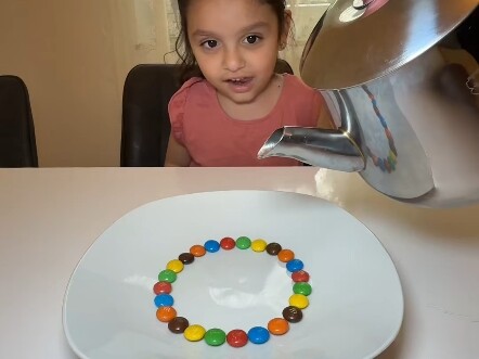 M&M Chocolate Turns into a Rainbow in Seconds When You Pour Hot Water!