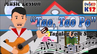Tao, Tao Po Lyrics Tagalog Folk Song K12 Song Notation