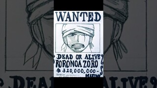 (asmr) wanted poster Zoro from one piece 👒#shortvideo #zoro