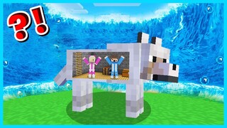 MIPAN & ZUZUZU BUAT RUMAH AMAN DI DALAM ANJING VS TSUNAMI PALING BESAR DI MINECRAFT SURVIVAL!