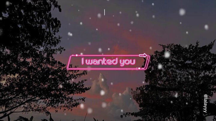 I wanted you