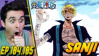 "ONE OF SANJI'S BEST MOMENTS!" One Piece Ep.184,185 Live Reaction!