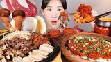 매운젓갈삼합🔥아주매운 비빔젓갈과 닭발 차돌박이 관자 참송이버섯 삼합 먹방  Spicy Salted seafood [eating show] mukbang korean food