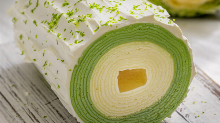Matcha Yuzu Mille-Feuille Roll | A fresh, springtime treat—delicious and not at all greasy—hurry up 